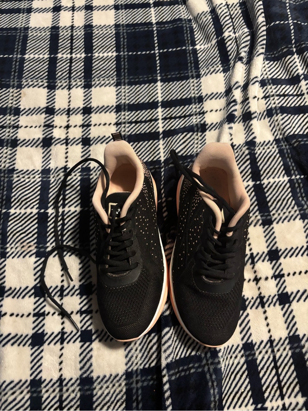 Black and Blush Knit Sneakers